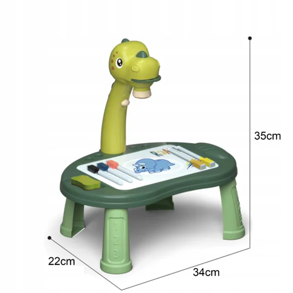 Dínós rajzasztal projektorral, 2 in 1 rajzasztal társasjátékkal - Image 4