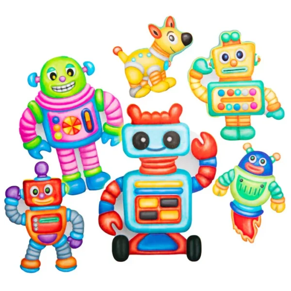 Kreatív hűtőmágnes készítő szett, robotos, sötétben világító - Image 3
