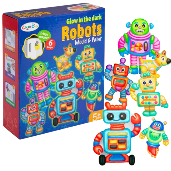 Kreatív hűtőmágnes készítő szett, robotos, sötétben világító - Image 2
