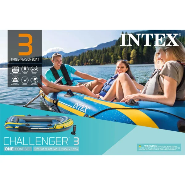 3 személyes felfújható gumicsónak evezőlapáttal Intex - Image 10